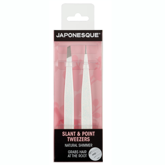 Japonesque - Pinza con punta inclinada y en punta, acero inoxidable
