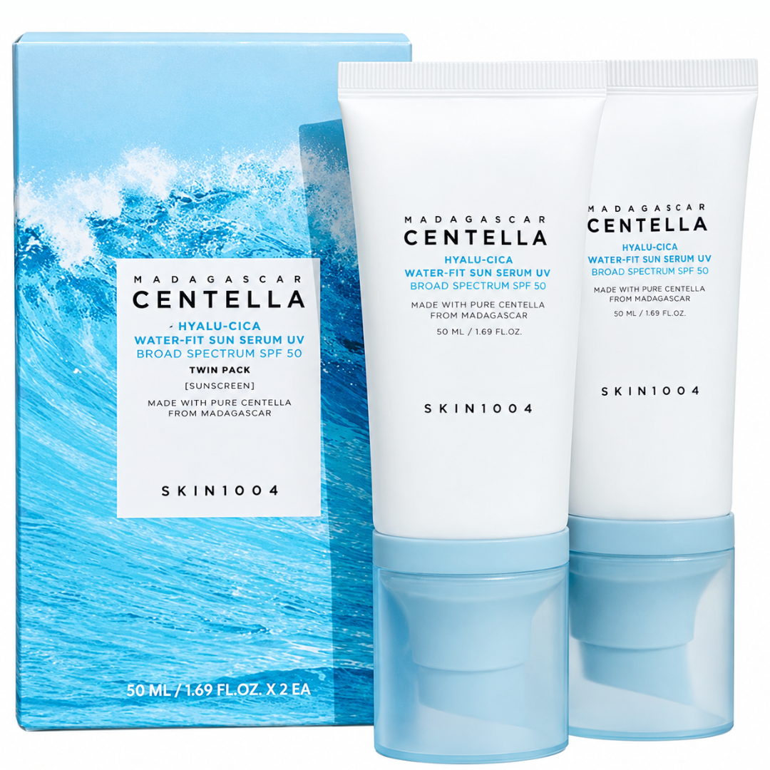 Madagascar Centella - Hyalu-Cica Water-Fit Sun Serum UV SPF 50 Pack doble, 50ml