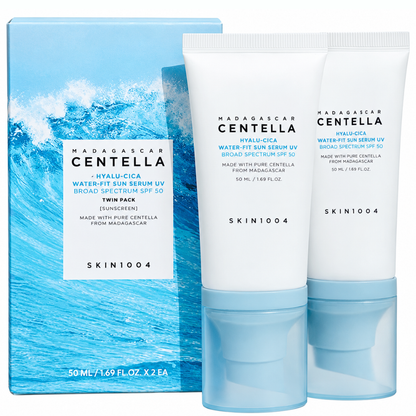 Madagascar Centella - Hyalu-Cica Water-Fit Sun Serum UV SPF 50 Pack doble, 50ml