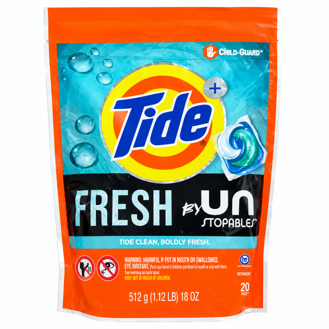 Tide PODS + Cápsulas de detergente para ropa con Unstopables, sabor fresco - 20 pacs