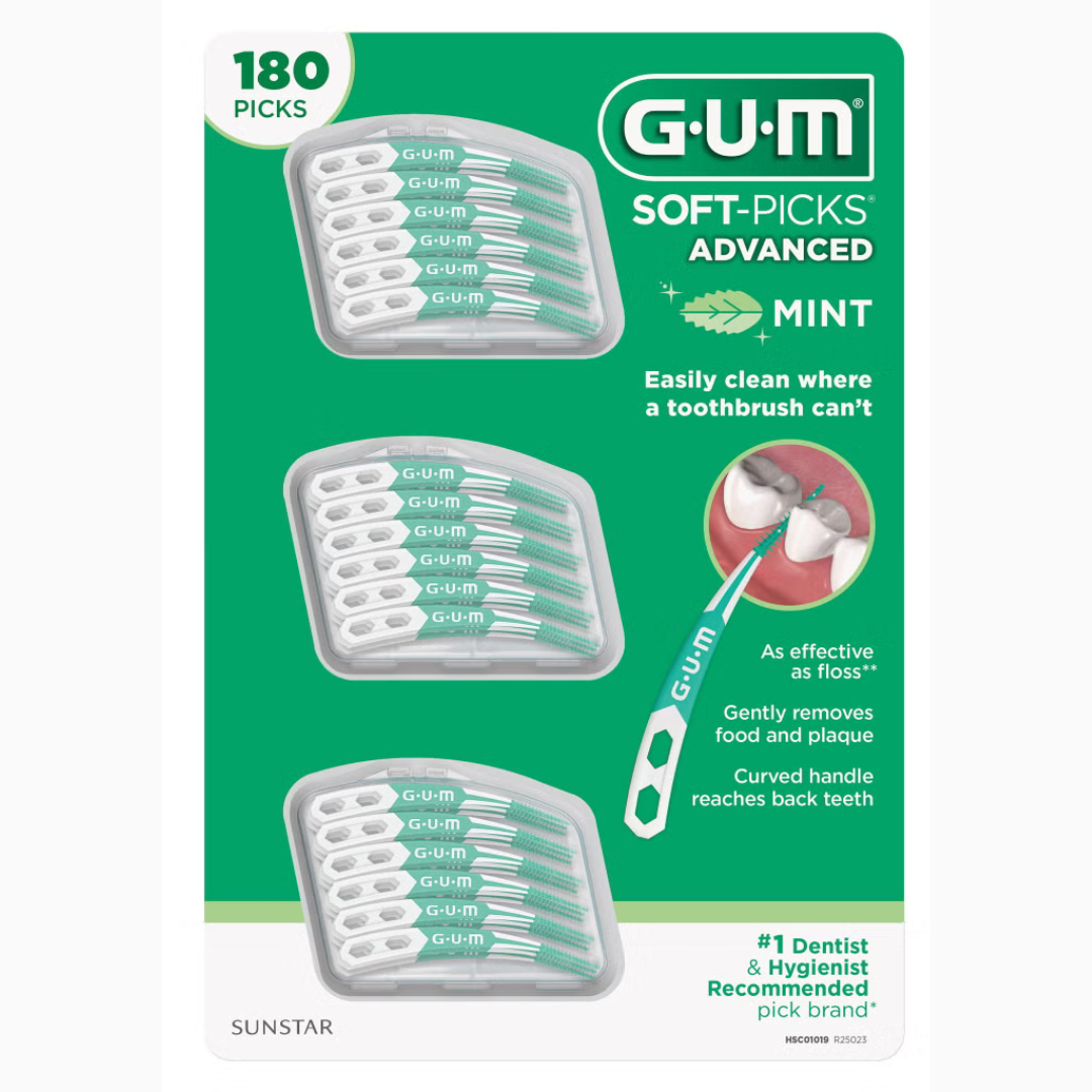 GUM Soft-Picks Advanced sabor menta, paquete de 180 unidades
