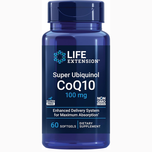 Life Extension - Super Ubiquinol CoQ10 100mg(enhanced delivery system for maximum absorption), 60 capsulas