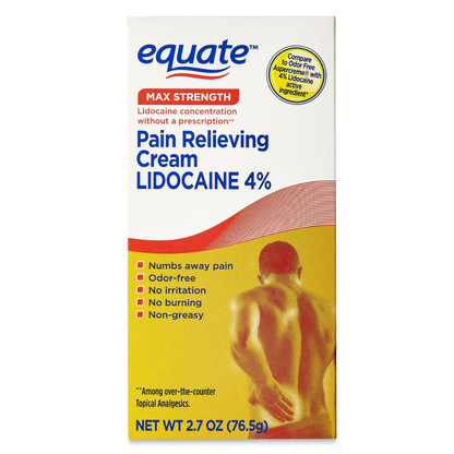 Equate - Crema analgésica con lidocaína al 4% , 76.5g