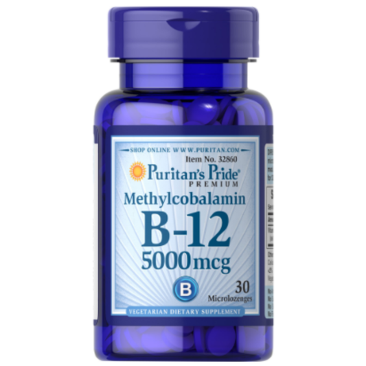Methyylcobalamin B-12 5000mcg , 30 unidades - Puritans pride