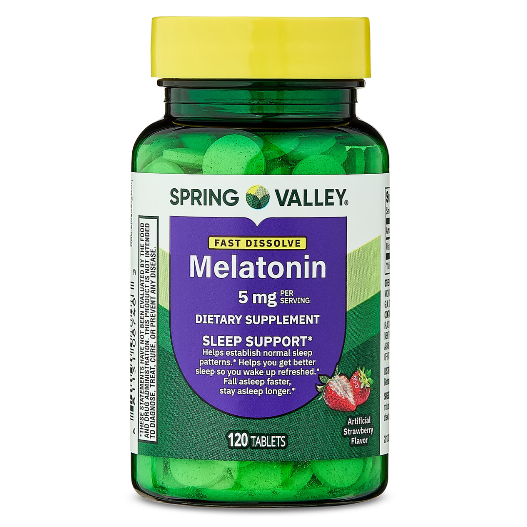 Melatonina de 5mg. Spring Valley Sabor a Fresa - 120 Tabletas