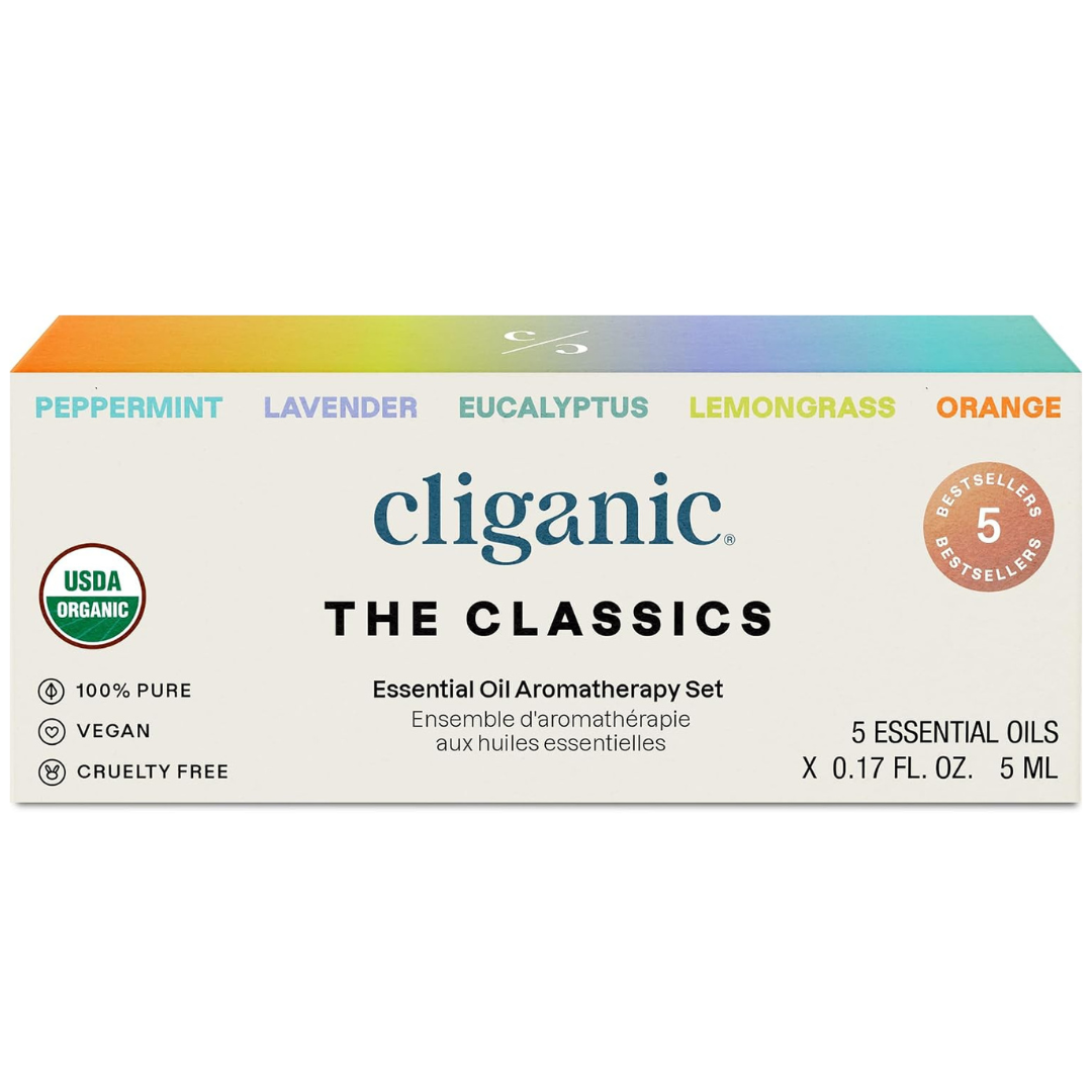 Cliganic - Set de aceites esenciales orgánicos 100% puros y naturales