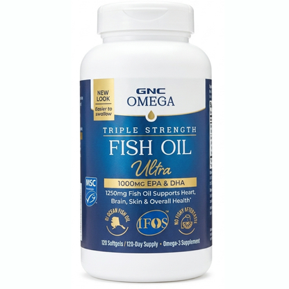 GNC Triple Strength Fish Oil 1000mg - 120  Capsulas de Gel.