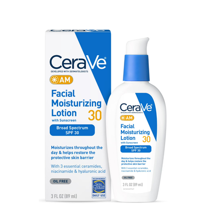 CeraVe -  AM Humectante Facial con Protección de Amplio Espectro, SPF 30 -  89ml