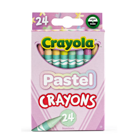 Crayola 24 Uds Crayolas Pastel, Útiles Escolares, Útiles de Arte, Regalos Creativos para Niños de 3+