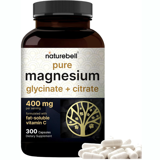 NatureBell Magnesium Complex 400mg Glycinate + Citrate, 300 Capsulas