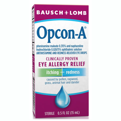 Bausch + Lomb - Gotas oftálmicas Opcon-A para la alergia, alivio del picor y el enrojecimiento, 15ml