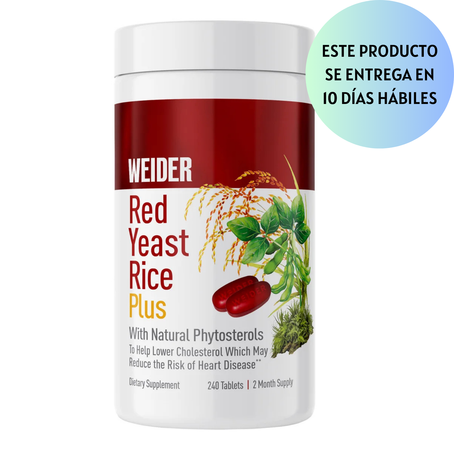 Weider Red Yeast Rice Plus 1200 mg., 240 Tabletas