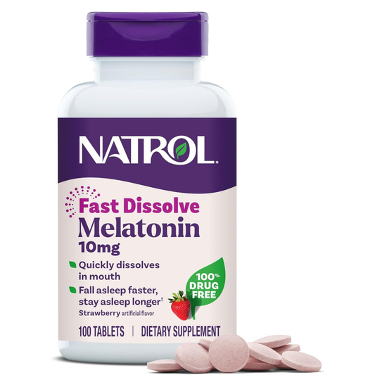 Natrol Melatonina 10mg Fast Dissolve 100 tabletas sabor a fresa
