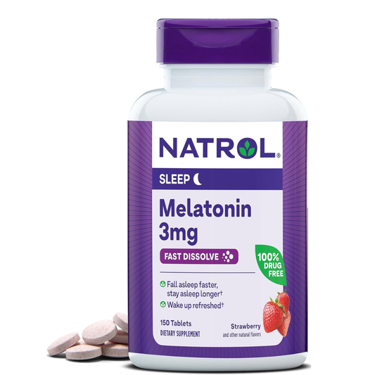 Melatonina Natrol 3 mg. Fast Dissolve - 100 tabletas de Disolucion Rapida.
