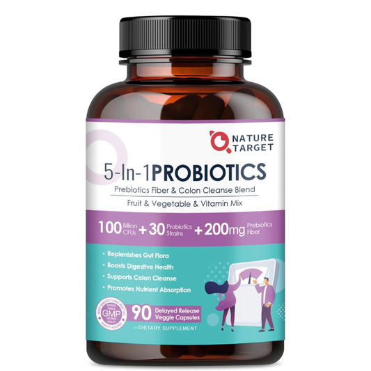 NATURE TARGET Probióticos salud digestiva 100 mil millones  90 capsulas