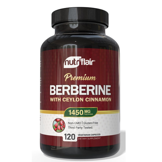 Nutriflair Premium - Berberine con Cylon Cinnamon 1450mg, 120 Capsulas