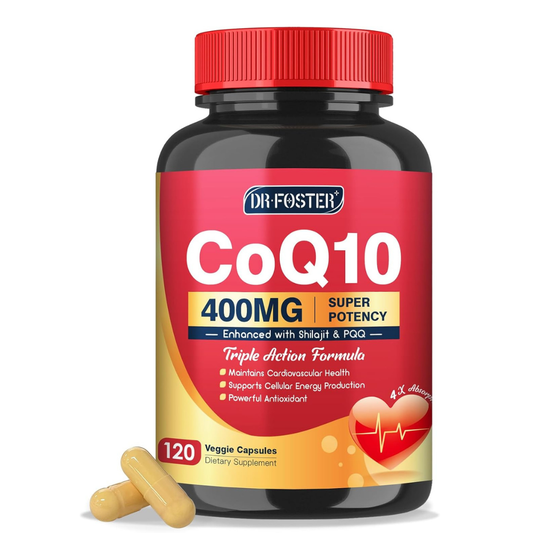 Dr. Foster - CoQ10 400mg(SUPER POTENCY) con Shilajit y PQQ, 120 capsulas veggie
