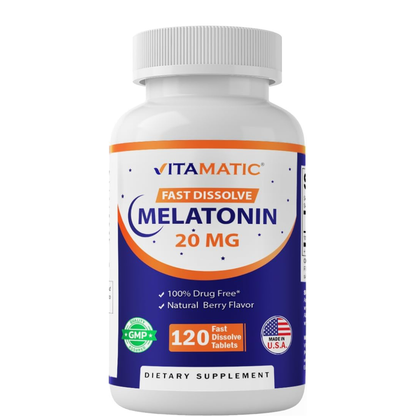 Vitamatic Tabletas de melatonina de 20 mg  Vegetariano 120 tabletas