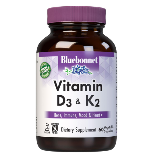 BlueBonnet - Vitamina D3 y K2 , 60 Capsulas