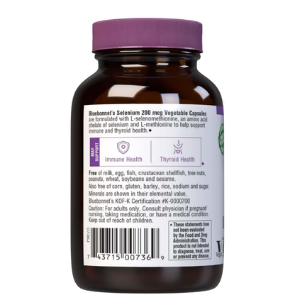 BLUEBONNET NUTRICIÓN SELENIO 200 mcg 90 CAPSULAS