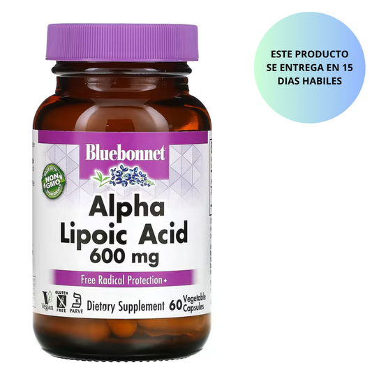 Bluebonnet - Alpha Lipoic Acid 600 mg, 60 capsulas vegetables