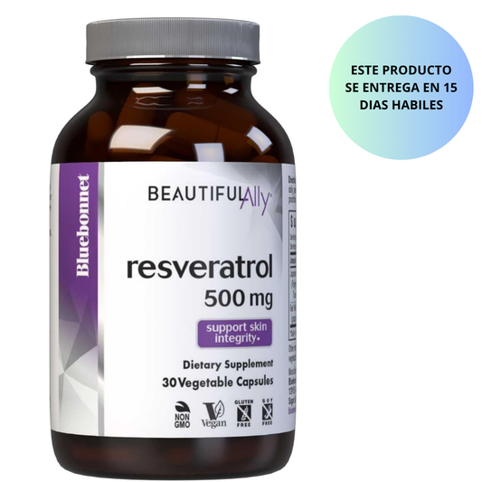 Bluebonnet - Beautiful Ally Resveratrol 500 mg, 30 cápsulas vegetales