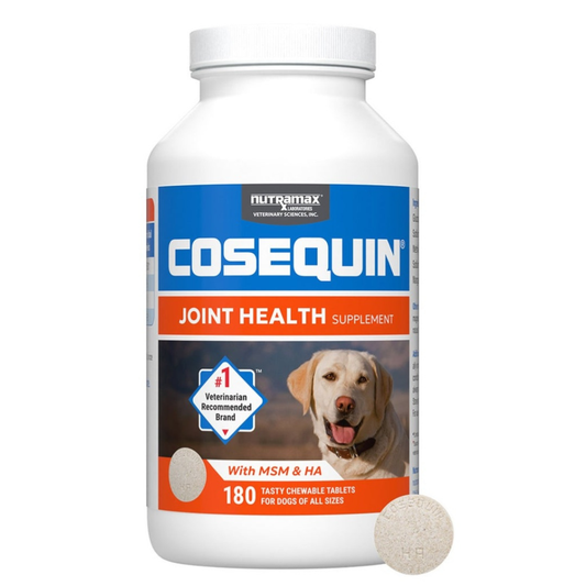 COSEQUIN Maximum strength Plus MSM y ácido hialurónico - 180 tabletas , para perros
