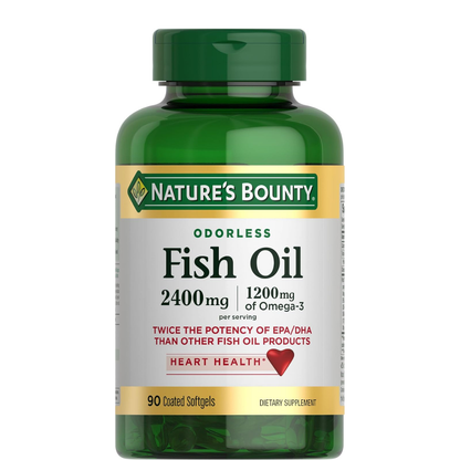 Natures Bounty - Fish oil 2400mg,  1200mg(omega-3) - 90 cápsulas blandas recubiertas