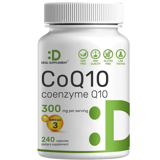 Deal Supplement - Coq10 coenzyme Q10 con Omega 3,  300mg - 240 capsulas