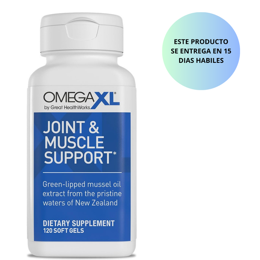 OmegaXL Joint Support Supplement - Natural Muscle Support, Green Lipped Mussel Oil,120 Capsulas de Gel