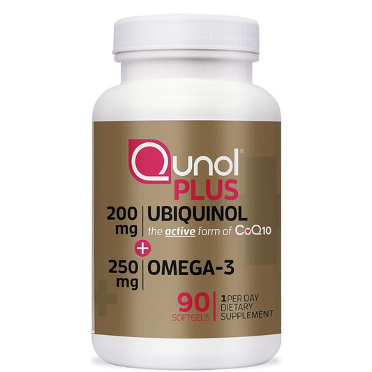 Qunol Plus Ubiquinol + Omega-3, 200mg + 250 mg, 90 capsulas