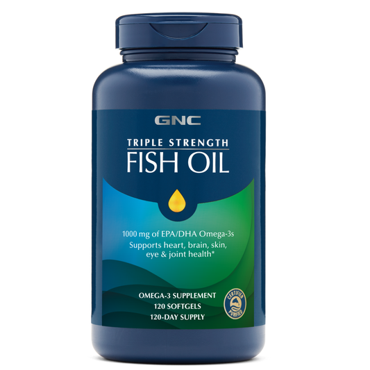GNC Triple Strength Fish Oil 1000mg - 120  Capsulas de Gel.