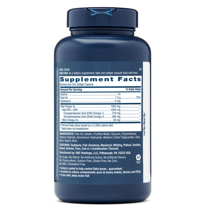 GNC Triple Strength Fish Oil 1000mg - 120  Capsulas de Gel.