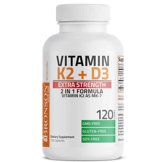 Bronson Vitamina K2 +  D3  Extra Fuerte 120 Capsulas