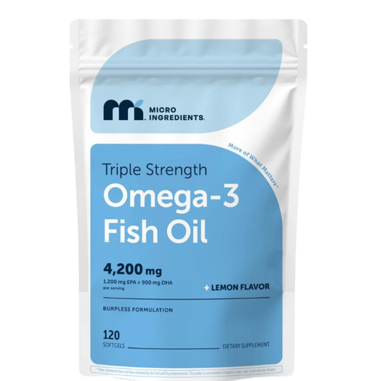 Microingredients , Omega-3 Fish oil  4200mg - 1,200mg EPA + 900mg DHA -  capsulas sabor a limon