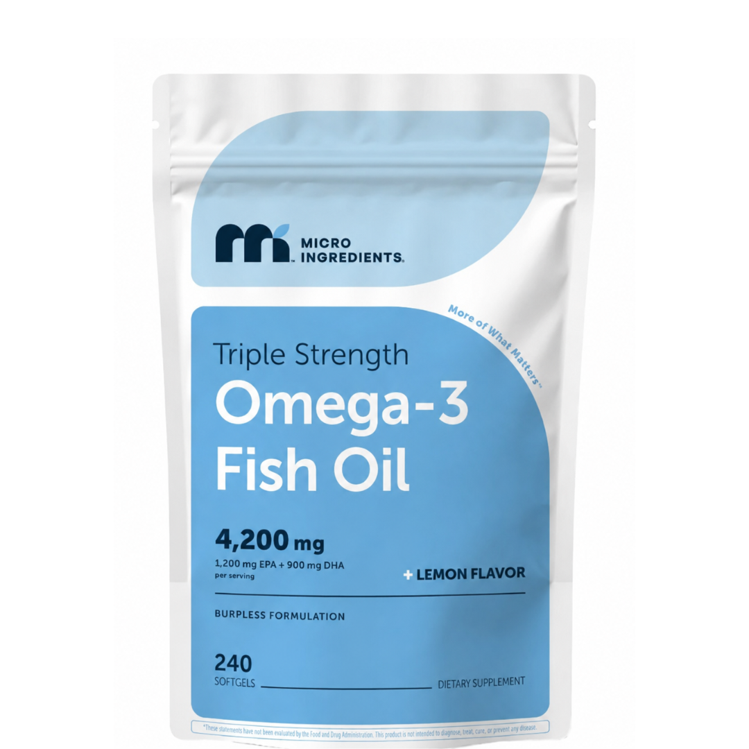 Microingredients , Omega-3 Fish oil  4200mg - 1,200mg EPA + 900mg DHA -  capsulas sabor a limon
