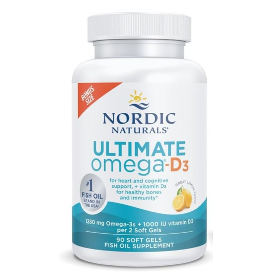 Nordic Naturals - Ultimate Omega +  D3, 1280mg - 90 capsulas