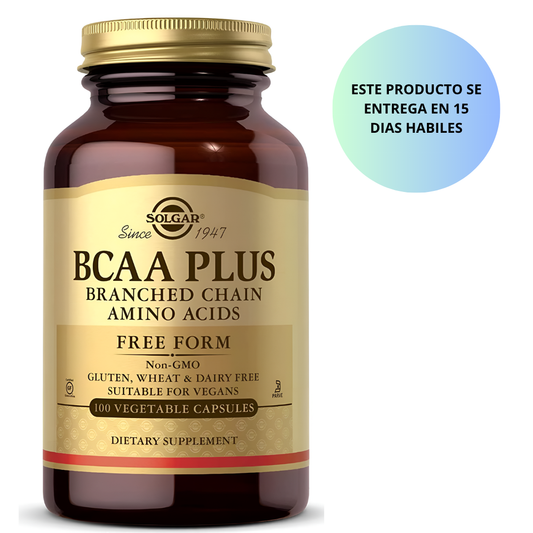 Solgar - BCAA Plus Aminoácidos  con vitamina B6, 100 Capsulas Vegetales