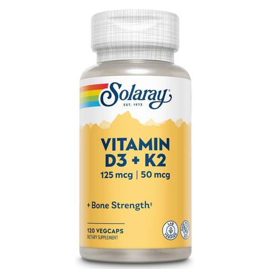 SOLARAY Vitamin D3 + K2 (125mcg/50mcg) 120 vegcaps