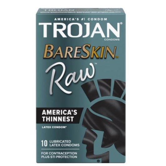 TROJAN PERSERVATIVO BARESKIN RAW PRESERVATIVOS LUBRICADOS, LATEX