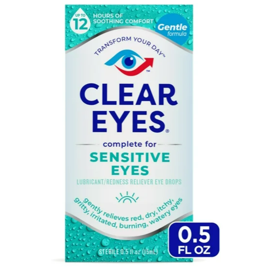 Clear Eyes Sensitive, Soothing Comfort Sensitive Eye Drops 0.5 oz