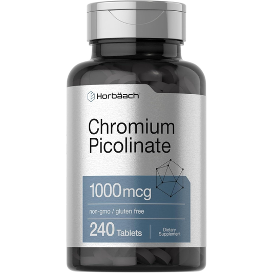 Horbäach Picolinato de cromo 1000mcg | 240 tabletas