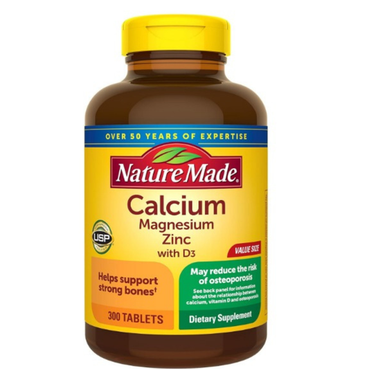 Nature Made Calcio Magnesio Zinc con vitamina D3 300 tabletas