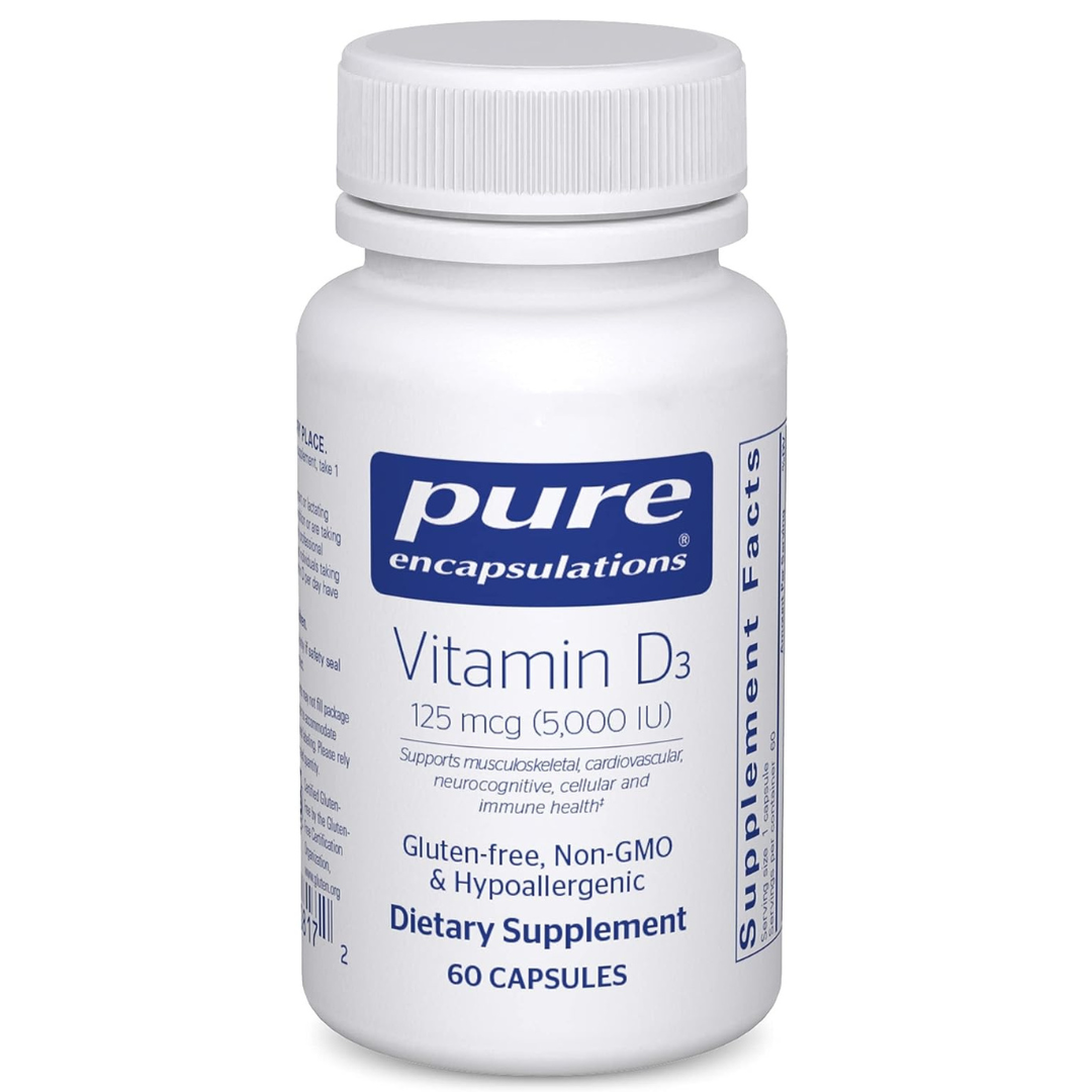 Pure Encapsulations - Vitamina D3 125 mcg (5000 IU) en Cápsulas