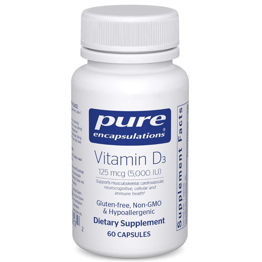 Pure Encapsulations - Vitamina D3 125 mcg (5000 IU) en Cápsulas