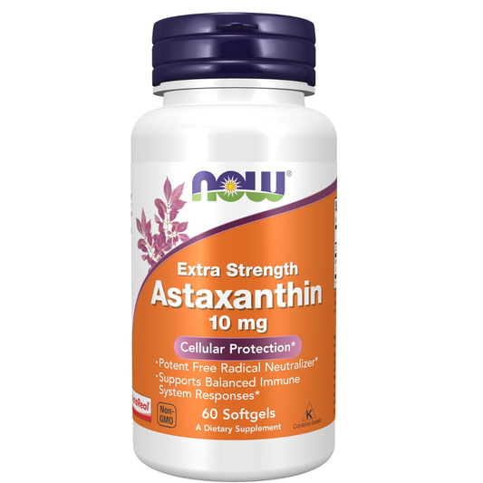 Astaxanthin 10mg , 60 capsulas - Now