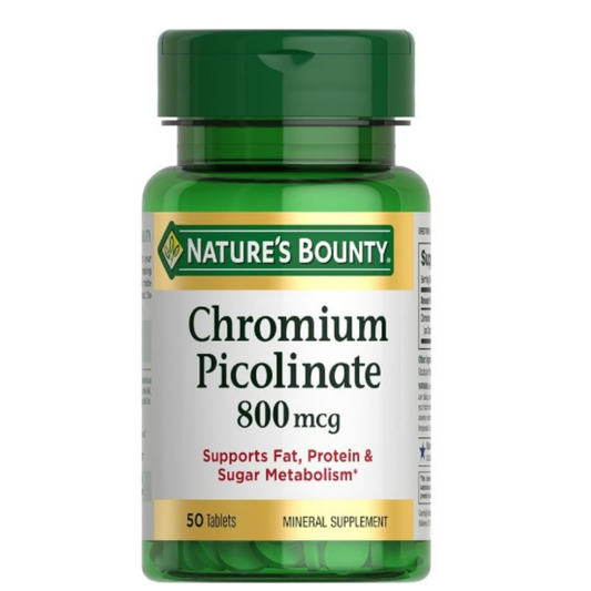 Natures Bounty Picolinato de cromo, 800mcg 50 tabletas
