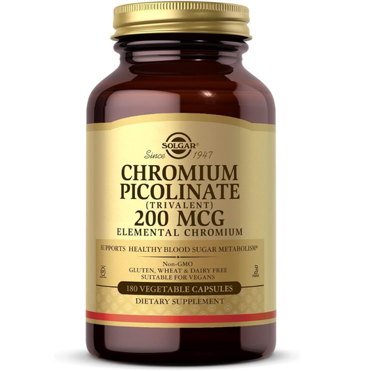 Solgar Picolinato de cromo de 200 mcg, 180 cápsulas vegetales