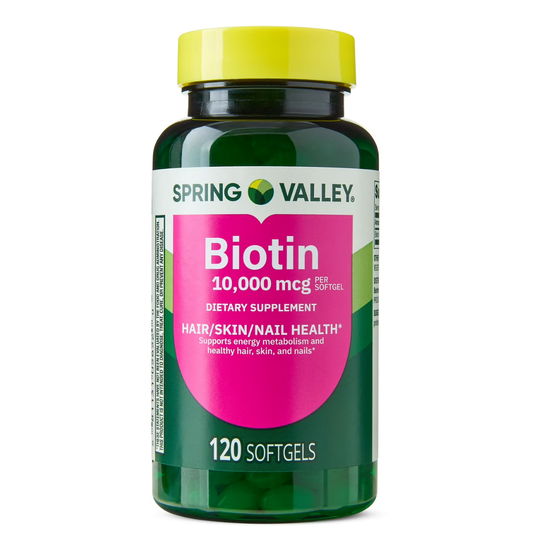 Spring Valley Biotin Softgels, Dietary Supplement, 10,000 mcg 120 softgels