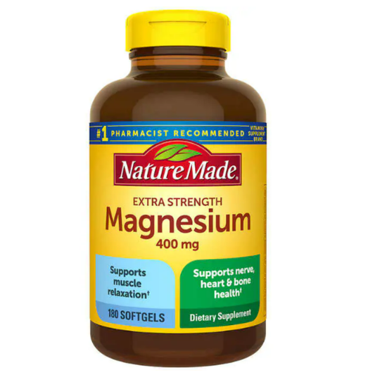 Magnesio Extra Fuerte 400 mg  Nature Made, 180 Capsulas